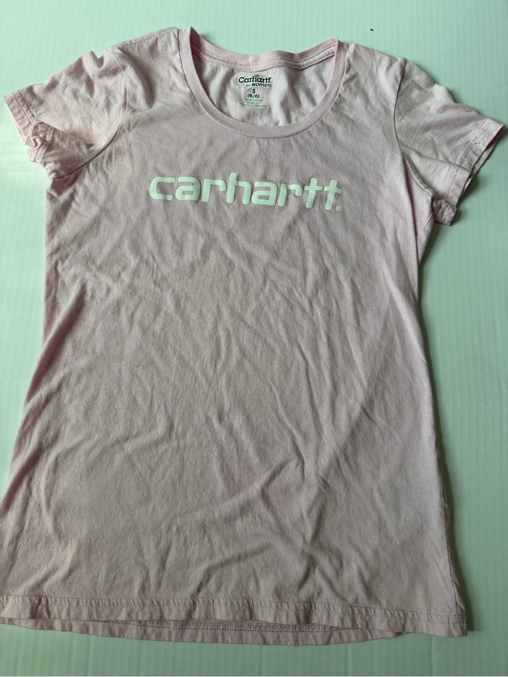 Carhartt Girls Light Pink Logo Short Sleeve Tee
